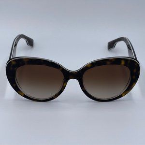 BURBERRY BE4298 - Havana Brown Rounded Cat Eye Sunglasses
